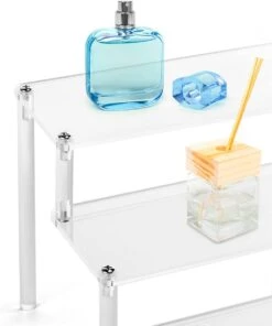 QWORK 3-laags Acryl Displaystandaard, Transparant Acryl Display Riser Plank Voor Figuren, Sieraden, Cupcake, Lippenstift, Nagellak, Kruiden, 30x21x15cm -Cosmetische Kortingen Winkel 1003x1200 6