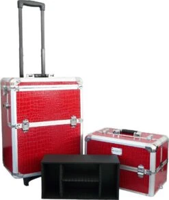 Veronica NAIL-PRODUCTS Aluminium Nagel Trolley 3 In 1 CROCO ROOD, Pedicure, Manicure. Ook Als Sinterklaas Trolley, Trolly, Koffer! -Cosmetische Kortingen Winkel 1015x1200 3