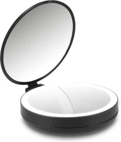Navaris 1x/5x Vergrotende Make-up Spiegel - Compacte Opvouwbare Kap- En Reisspiegel - Led-verlichte Dubbelzijdige Make-upspiegel - Zwart -Cosmetische Kortingen Winkel 1023x1200 3