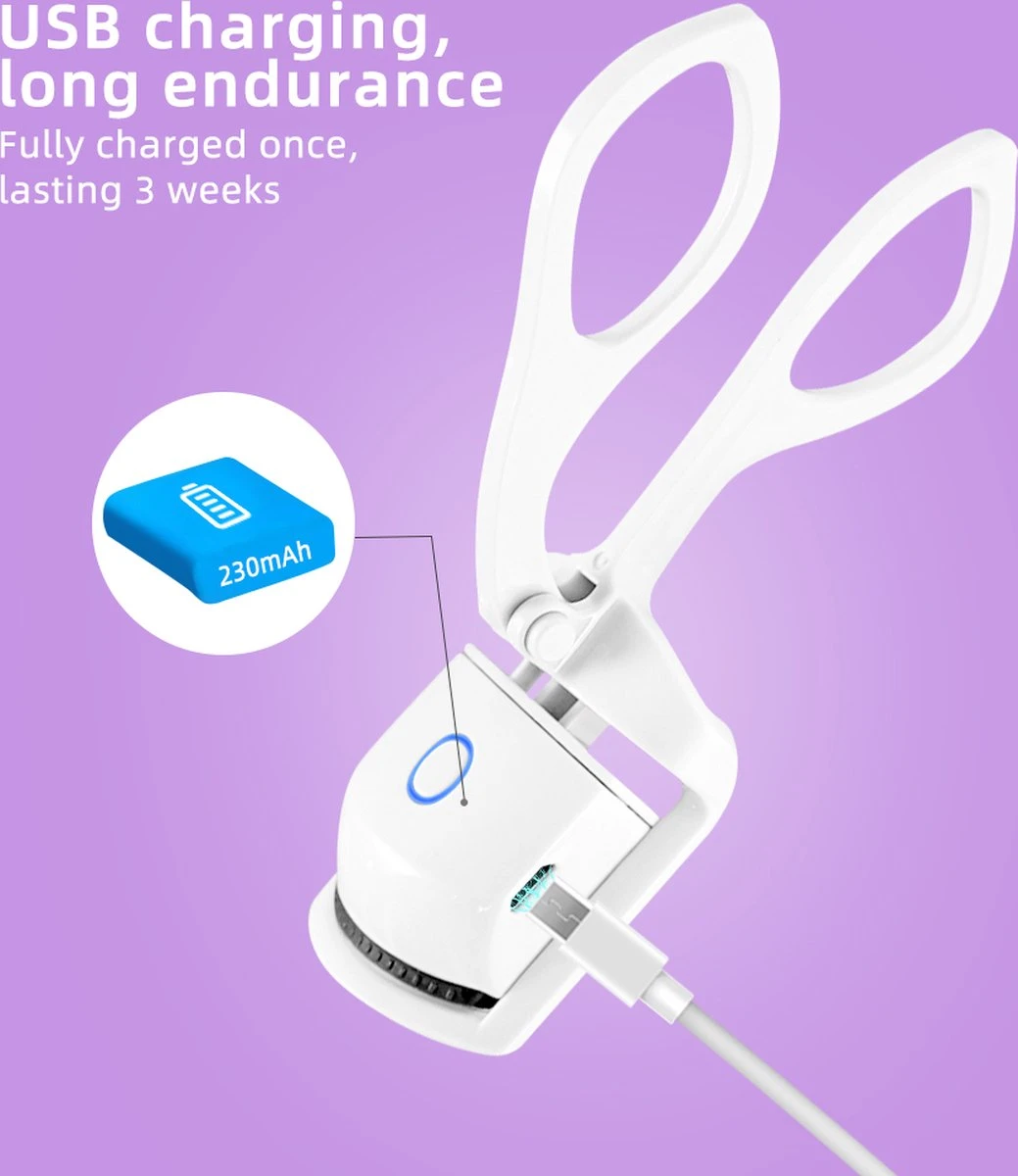 BeautyTech Elektrische Wimperkruller/Wimperkrultang - Wit - Oplaadbaar - Beauty - Verzorging - Make Up 11 BeautyTech Elektrische Wimperkruller/Wimperkrultang - Wit - Oplaadbaar - Beauty - Verzorging - Make Up - Afbeelding 9