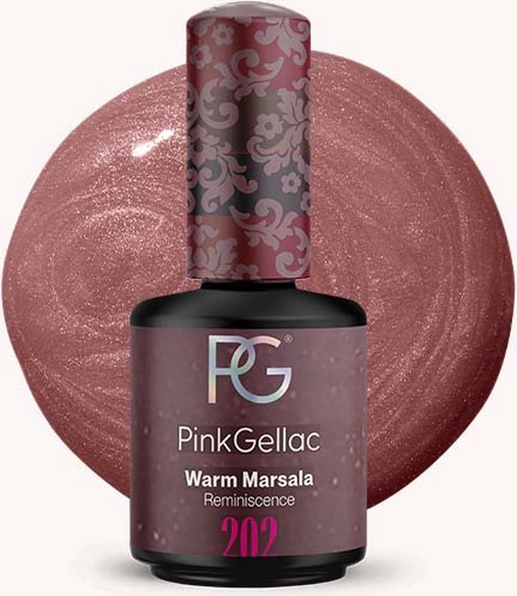 Pink Gellac - Warm Marsala - Gellak - Vegan - Bruin - Shimmer Finish - 15 Ml 3 Pink Gellac - Warm Marsala - Gellak - Vegan - Bruin - Shimmer Finish - 15 Ml