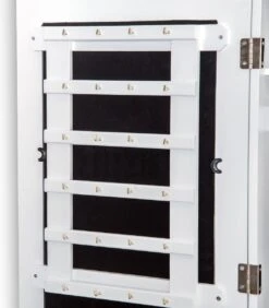 HOMCOM 2-in-1 Sieradenkast Wandspiegel Spiegelkast Sieraden Ladekast Spiegel 833-102WT -Cosmetische Kortingen Winkel 1051x1200 4