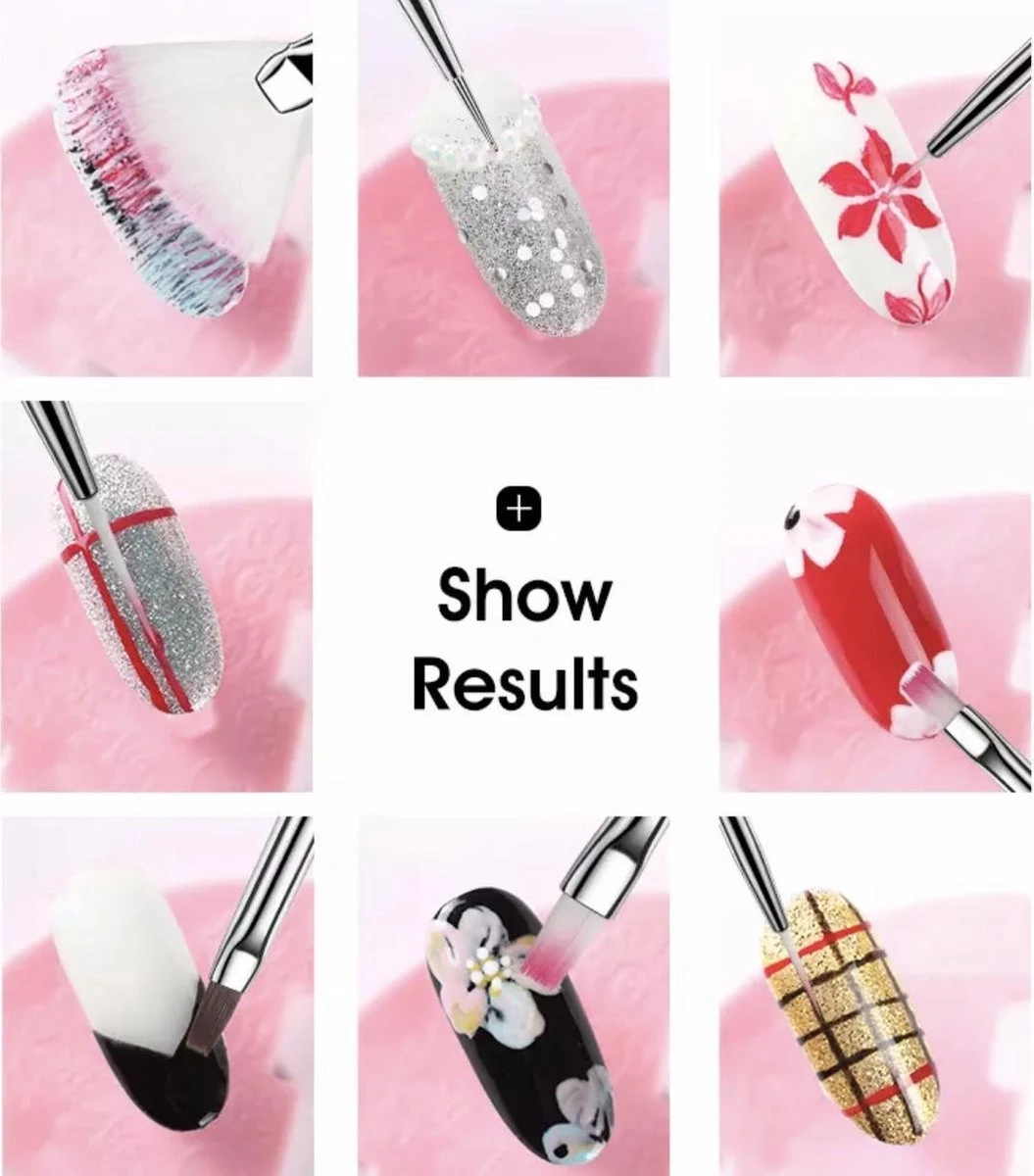 Merkloos Professionele Color Gel - Gel / Acryl & Nail Art Penselen Set - 8-Delig 4 Merkloos Professionele Color Gel - Gel / Acryl & Nail Art Penselen Set - 8-Delig - Afbeelding 2