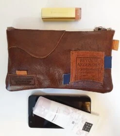 Toetie & Zo Handgemaakte Leren Etui Patchwork Bruin, Telefoontas, Makeuptas, Toilettas, Pennenetui, Medicijntasje, Leder -Cosmetische Kortingen Winkel 1063x1200 11