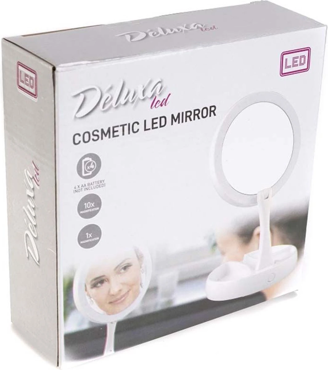 Deluxa Opvouwbare Spiegel - Opvouwbaar - Wit 4 Deluxa Opvouwbare Spiegel - Opvouwbaar - Wit - Afbeelding 2