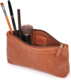 DONBOLSO® Stijlvolle Make-up Tas Cannes I Hoogwaardige Echt Lederen Etui In Cognac I Make-up Tas Voor Dames I Chique, Kleine Etui Voor De Handtas -Cosmetische Kortingen Winkel 1069x1200 4