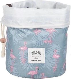 Make Up Tas - Cosmetica Organizer - Reistas - Toilettas - Flamingo Grijs