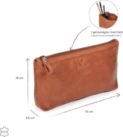 DONBOLSO® Stijlvolle Make-up Tas Cannes I Hoogwaardige Echt Lederen Etui In Cognac I Make-up Tas Voor Dames I Chique, Kleine Etui Voor De Handtas -Cosmetische Kortingen Winkel 1076x1200 7