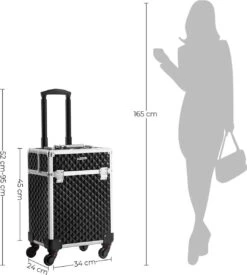 Cosmetische Koffer, Trolley, Make-up Case Met Handvat, 4 Universele Wielen, 4 Uitschuifbare Dienbladen, Make-up Tas, Voor Reizen, Zwart 17 Cosmetische Koffer, Trolley, Make-up Case Met Handvat, 4 Universele Wielen, 4 Uitschuifbare Dienbladen, Make-up Tas, Voor Reizen, Zwart -Cosmetische Kortingen Winkel 1077x1200 15