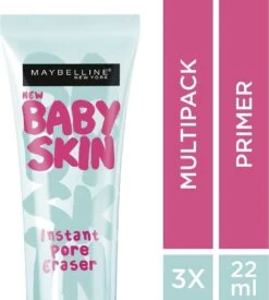Maybelline Babyskin Pore Eraser Primer - Transparant - 3 Stuks - Voordeelverpakking -Cosmetische Kortingen Winkel 1078x1200