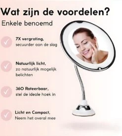 Make-Up Spiegel - 7X Vergroting - LED Licht - Make Up Spiegel Met Verlichting - Vergrootspiegel Met Zuignap - Exclusief Baterijen(Niet Ingegrepen 3AAA)3AAA -Cosmetische Kortingen Winkel 1081x1200 5