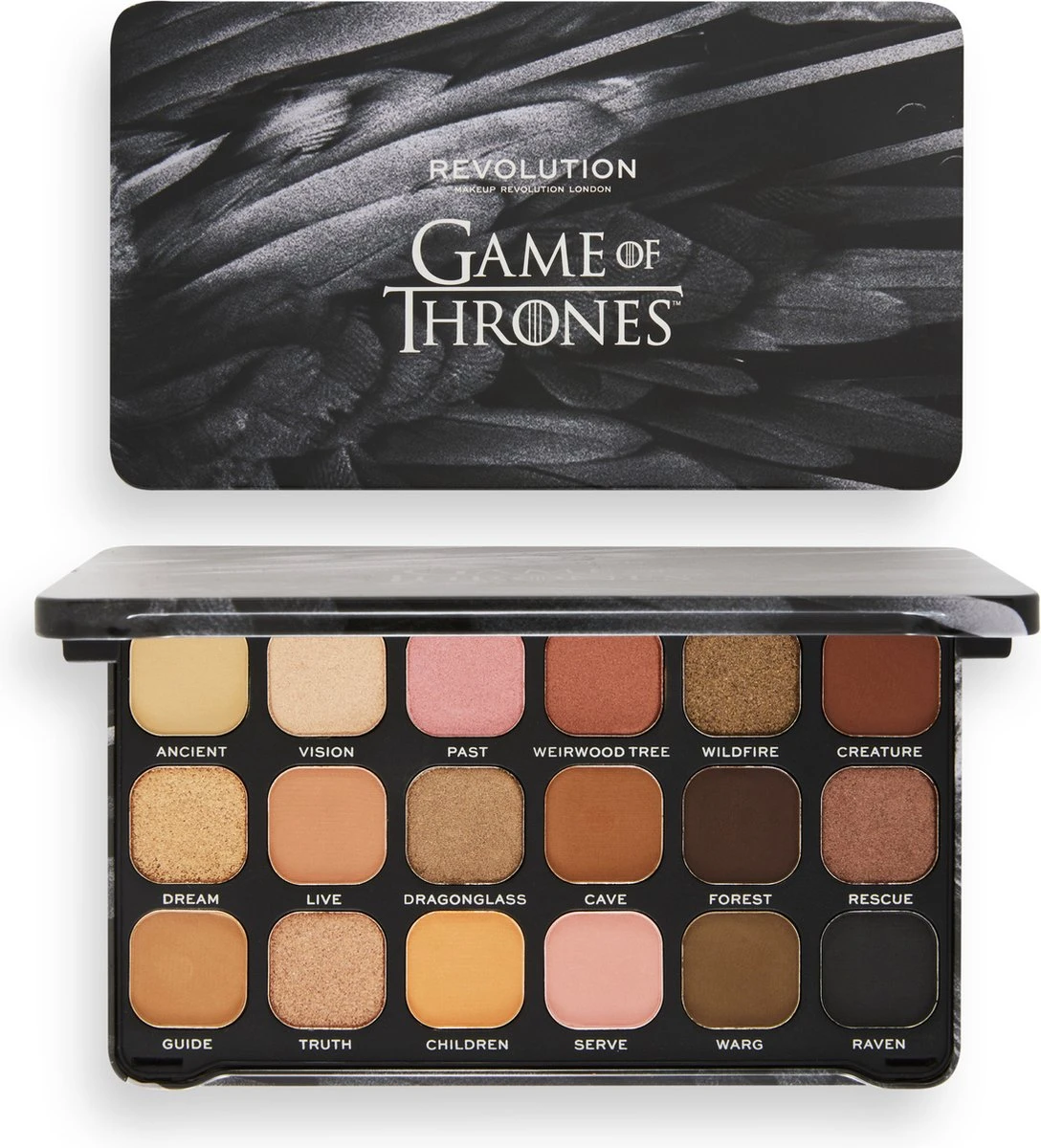 Makeup Revolution X Game Of Thrones 3 Eyed Raven Forever Flawless Shadow Palette - Oogschaduw Palette 3 Makeup Revolution X Game Of Thrones 3 Eyed Raven Forever Flawless Shadow Palette - Oogschaduw Palette