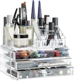 Relaxdays Make-up Organizer Klein - Stapelbaar - Sieradendoosje - Cosmetica - Opbergbox - Doorzichtig 29 Relaxdays Make-up Organizer Klein - Stapelbaar - Sieradendoosje - Cosmetica - Opbergbox - Doorzichtig -Cosmetische Kortingen Winkel 1095x1200 10