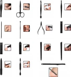 In Round Nagelset 16-delig Met Etui – Manicure Set – Pedicure Set - Staal – Zwart / Rood – Nagelsetje – Nagel Knipper – Nagelknipper – Manicureset – Nagelschaar – Pedicureset – Nagelverzorging – Nageltang – Nail Clipper -Cosmetische Kortingen Winkel 1107x1200 8