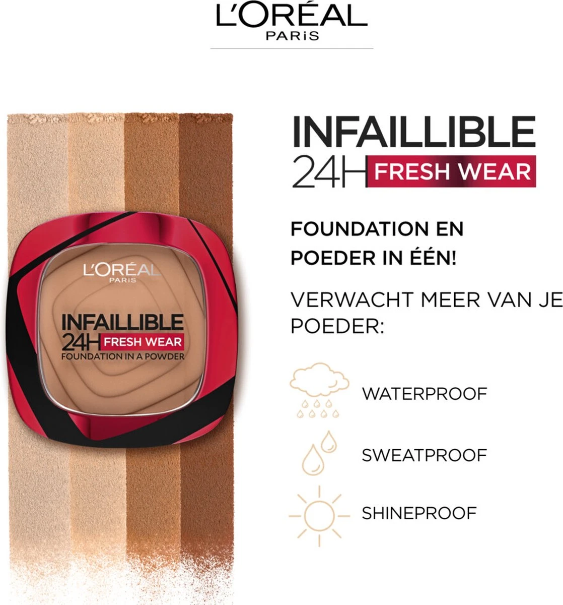 L’Oréal Paris Infallible 24H Fresh Wear Foundation In A Powder - 330 Hazelnut 7 L’Oréal Paris Infallible 24H Fresh Wear Foundation In A Powder - 330 Hazelnut - Afbeelding 5