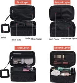 IBright Make-up Tasje Met Spiegel - 2 Lagen - Met Handige Vakjes - Cosmetica Organizer - Toilettas Maat M - Zwart 22 IBright Make-up Tasje Met Spiegel - 2 Lagen - Met Handige Vakjes - Cosmetica Organizer - Toilettas Maat M - Zwart -Cosmetische Kortingen Winkel 1120x1200 15