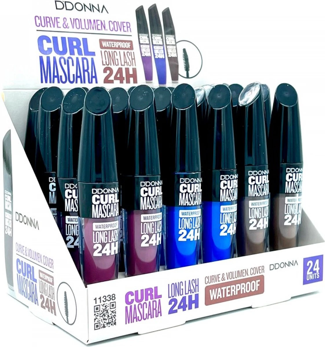 D'Donna - Curl Mascara - Blauw - Waterproof - 1 Flesje Met 8 Gram Inhoud 4 D'Donna - Curl Mascara - Blauw - Waterproof - 1 Flesje Met 8 Gram Inhoud - Afbeelding 2