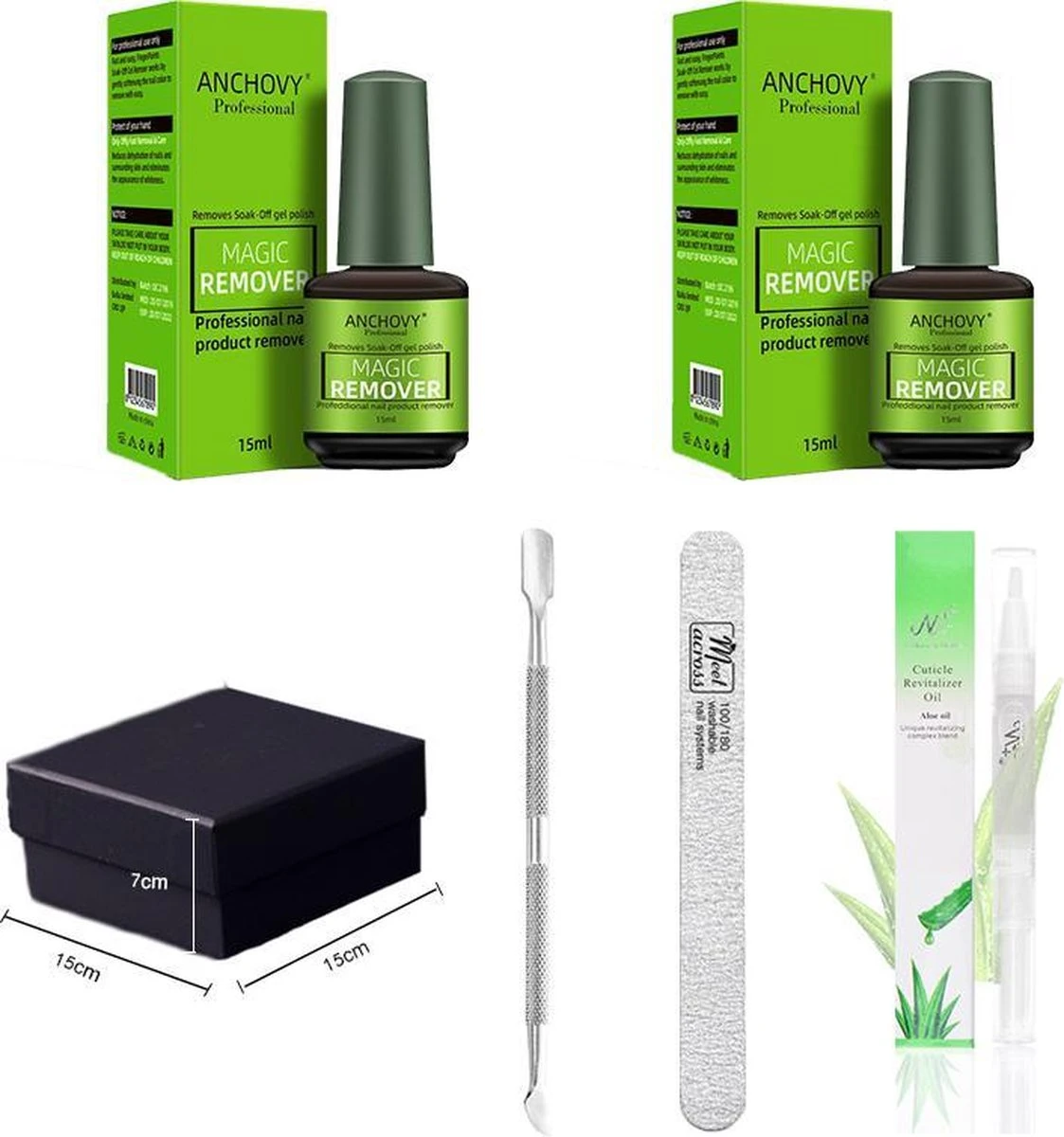 Magic Soak Off Nailpolish Remover - Magische Gellak Remover - 2 X 15 Ml!!! - Inclusief Nagelvijl, Bokkepootje En Olie - Nagellak Verwijderaar - Gellak Remover - 3 Magic Soak Off Nailpolish Remover - Magische Gellak Remover - 2 X 15 Ml!!! - Inclusief Nagelvijl, Bokkepootje En Olie - Nagellak Verwijderaar - Gellak Remover -