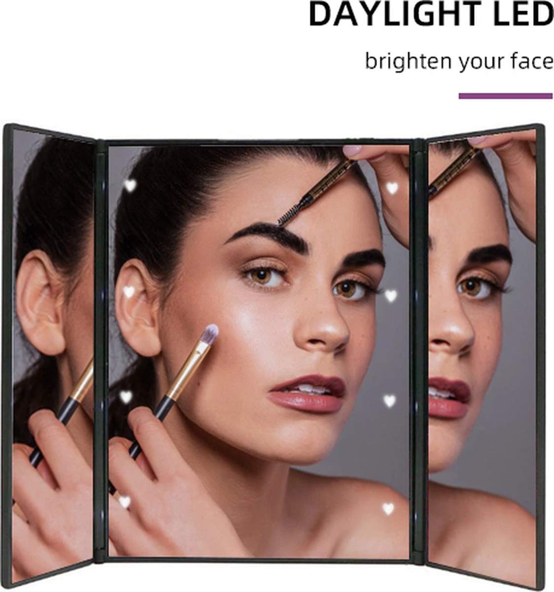 Spiegel Met LED Verlichting - Make-upspiegel - Zwart 8 Spiegel Met LED Verlichting - Make-upspiegel - Zwart - Afbeelding 6