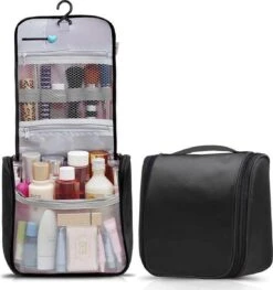 TravelSky Reis Toilettas Met Haak Travel Etui Organizer Voor Toiletartikelen Kamperen & Reizen Accessoires – Geschikt Voor Dames En Heren – Zwart