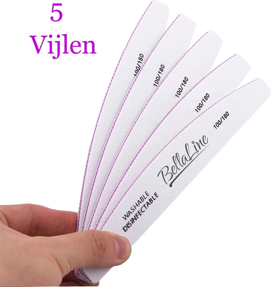 5 Stuks Nagelvijl Zebra Vijl Moon 100/180 Grit - BellaLine - Grof / Zachte Vijl - Hoge Kwaliteit - Professionele - Nagelvijlen - Maan - Gelnagels - Nagel Verzorging - Banaan - Acrylnagels - Nagel Vijl - Shellac - High Quality - Kunstnagels - Manicure 3 5 Stuks Nagelvijl Zebra Vijl Moon 100/180 Grit - BellaLine - Grof / Zachte Vijl - Hoge Kwaliteit - Professionele - Nagelvijlen - Maan - Gelnagels - Nagel Verzorging - Banaan - Acrylnagels - Nagel Vijl - Shellac - High Quality - Kunstnagels - Manicure