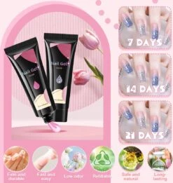 Merkloos Nagels Set - 8 Kleuren - Nagels Starter Set - Met Toplaag, Basislaag, Slipoplossing, Nagelverlengingsgel, Gel Builder - Voor DIY Voor Beginners - Beste Cadeau -Cosmetische Kortingen Winkel 1137x1200 14