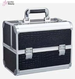 Beautycase / Beautykoffer Van Aluminium Aluminium Zwart Kleur Met Zilver Strips - Kapper - Tattoo - Nagel - Visagie - Make-up - Cosmetica - Schmink - Beauty Case / Beauty Koffer -Cosmetische Kortingen Winkel 1150x1200 6