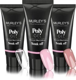 Murley’s Polygel Kit 3x 30ml Acryl Gellak - Gelnagels - Gel Polish Kunstnagels - Gelnagellak - Perfect Gelakte Nagels