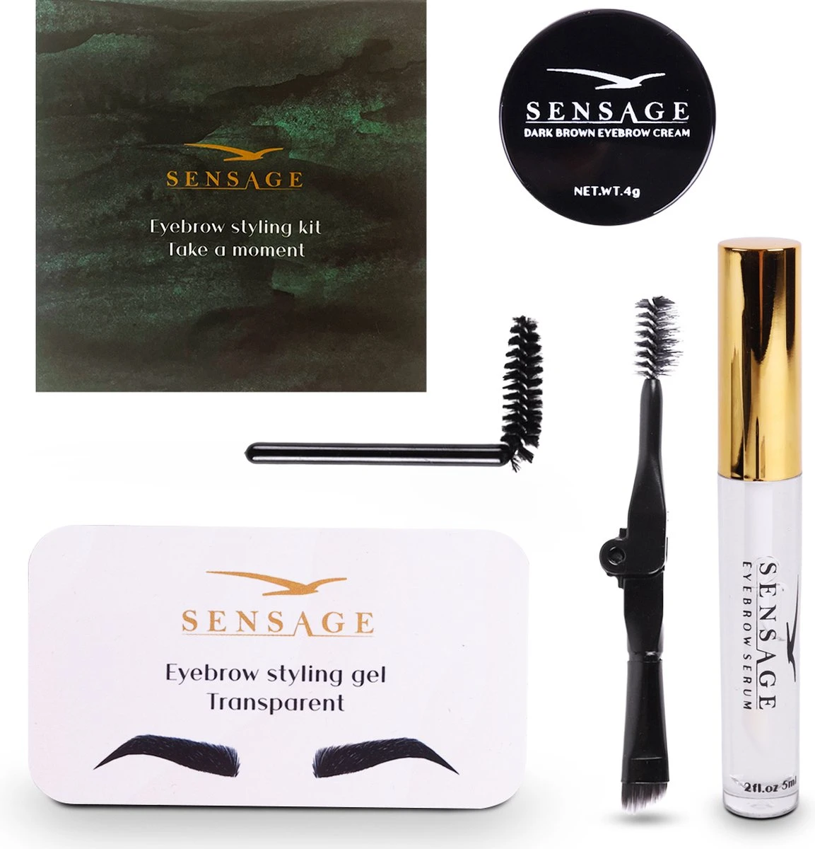 Sensage Wenkbrauwgel Set | Brow Soap | Pomade Donkerbruin | Wenkbrauw Serum | Wenkbrauw Borstel 3 Stuks 3 Sensage Wenkbrauwgel Set | Brow Soap | Pomade Donkerbruin | Wenkbrauw Serum | Wenkbrauw Borstel 3 Stuks