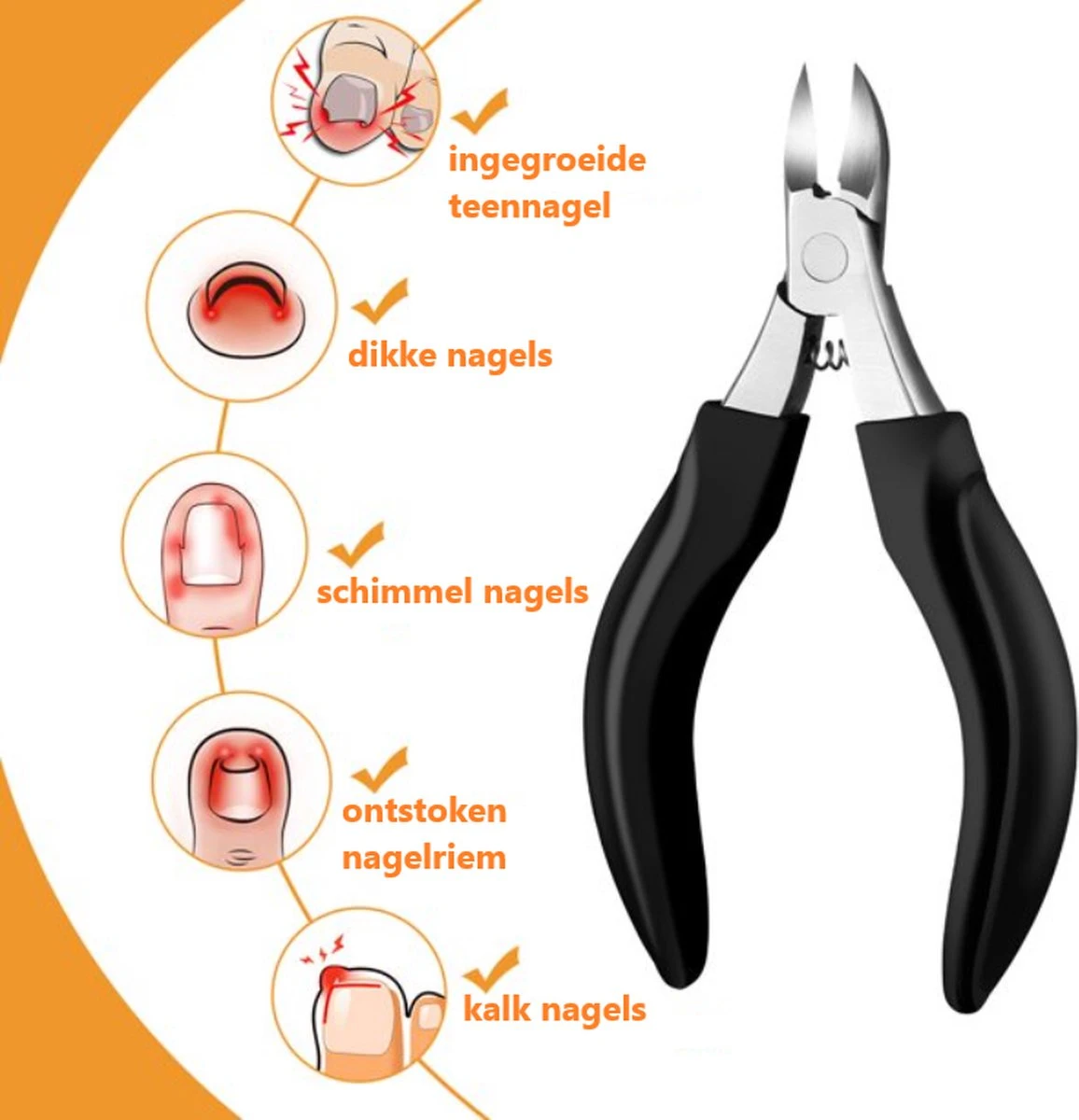 Nageltang Incl. Vijl En Ingegroeide Teennagel Lifter- Nagelknipper - Teennagelknipper - Nagelschaar - Ingegroeide Teennagels - Dikke Nagels - Nagelknipper Set - Pedicure Set 4 Nageltang Incl. Vijl En Ingegroeide Teennagel Lifter- Nagelknipper - Teennagelknipper - Nagelschaar - Ingegroeide Teennagels - Dikke Nagels - Nagelknipper Set - Pedicure Set - Afbeelding 2