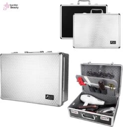 Beautycase / Beautykoffer Zilver Kleur - Functioneel - Aluminium Mobiel - Alle Beautygereedschappen- Kapper - Tattoo - Nagel - Visagie - Make-up - Cosmetica - Schmink - Beauty Case / Beauty Koffer Portable