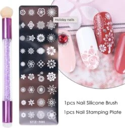 GUAPÀ® Nail Art Stempel | Nail Art Penseel & Stempelplaat | Sileconen Stempel | Nagel Stempel Plaatje | Nail Art | Smile Line | Nagelstempel & Stamper