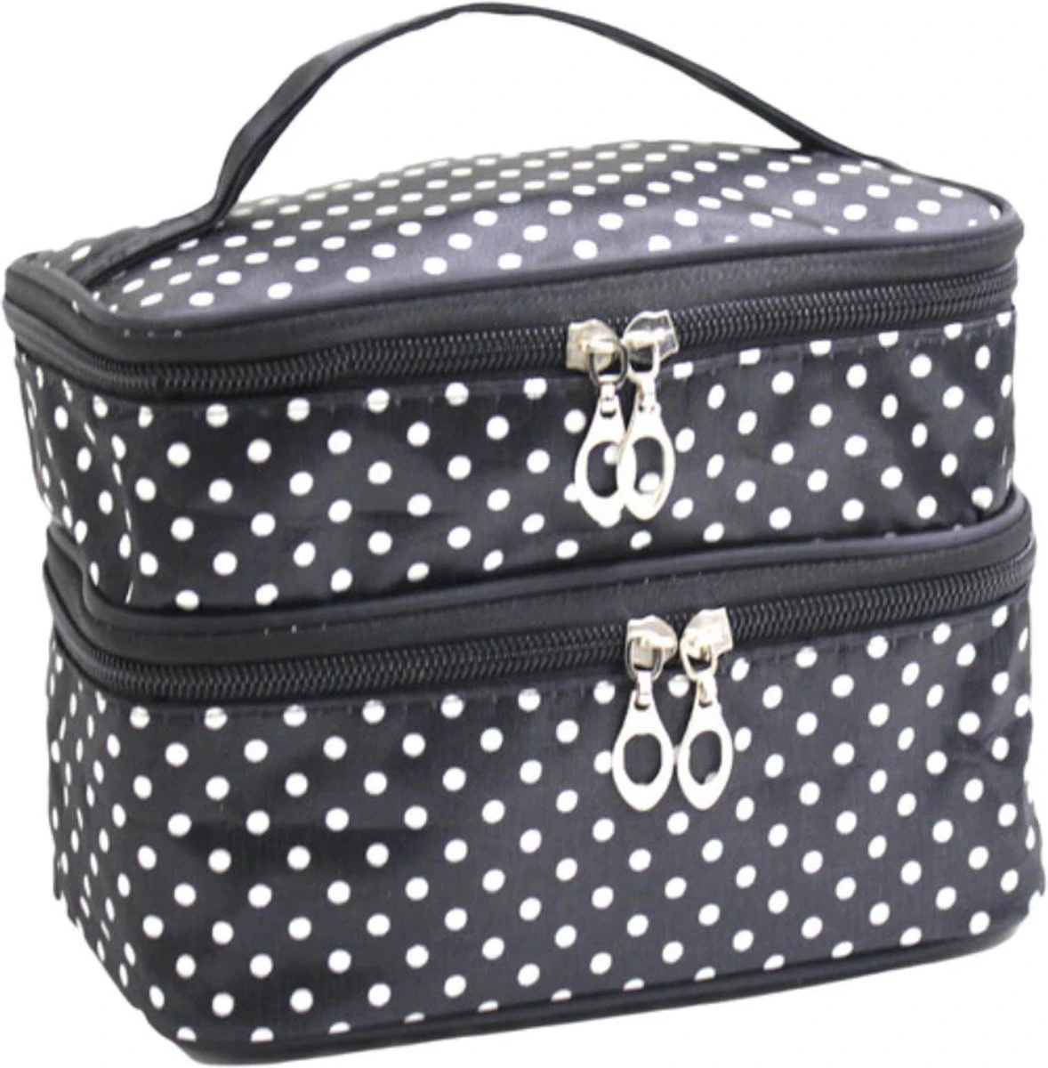 BukkitBow - Cosmetica Reis Tas - Make Up Tas Met Spiegel - Make Up Organizer - Zwart 4 BukkitBow - Cosmetica Reis Tas - Make Up Tas Met Spiegel - Make Up Organizer - Zwart - Afbeelding 2