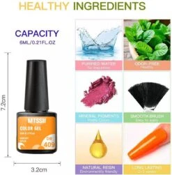Mtssii - Gelnagel Kit - 5 ZOMER KLEUREN Gellak - Blauw, Groen, Oranje/nude, Geel En Lila- Starterkit - Manicure Set - 54 Watt UV Lamp - Gel Nagels -Cosmetische Kortingen Winkel 1181x1200 13