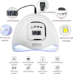 Merkloos Daniqqi - 80 Watt UV LED Lamp Nagels - 45 Leds Nagellamp - Wit -Cosmetische Kortingen Winkel 1185x1200 13