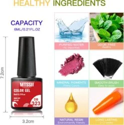 Mtssii - Gelnagel Kit - 5 Kleuren Gellak - Nude En Rood Tinten - Starterkit - Manicure Set - 54 Watt UV Lamp - Gel Nagels Starterspakket - Nepnagels - -Cosmetische Kortingen Winkel 1187x1200 14