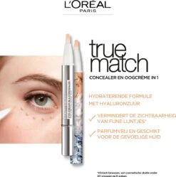 L’Oréal Paris - True Match Eye-Cream In A Concealer - 1-2R Rose Porcelain -Cosmetische Kortingen Winkel 1189x1200