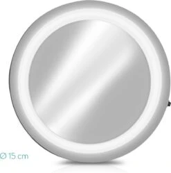 Navaris LED Make-up Spiegel - Vergrotende Cosmeticaspiegel - 360° Draaibaar - 5x Vergroting - Met Zuignap - Badkamerspiegel - Reisspiegel - Zilver -Cosmetische Kortingen Winkel 1191x1200 29