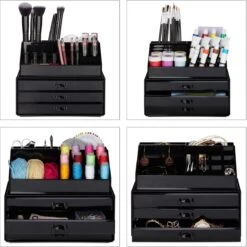 Relaxdays Make-up Organizer - Sieradendoosje - Cosmetica - Zwart -Cosmetische Kortingen Winkel 1198x1200 88
