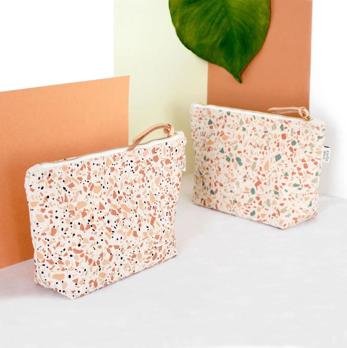 Merkloos Make-Up Tasje / Etui / Toilettas Met Trendy Kleurrijk Terrazzo Patroon - Terracotta 5 Merkloos Make-Up Tasje / Etui / Toilettas Met Trendy Kleurrijk Terrazzo Patroon - Terracotta - Afbeelding 3