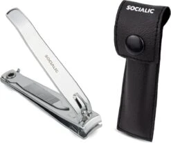 Socialic Premium Nail Clipper Set Incl. Etui En Nagelvijl - Scherpe Nagelknipper Van Roestvrij Staal | Nagelknipper Geschikt Voor Vinger- En Teennagels | Perfect Voor Manicure En Pedicure