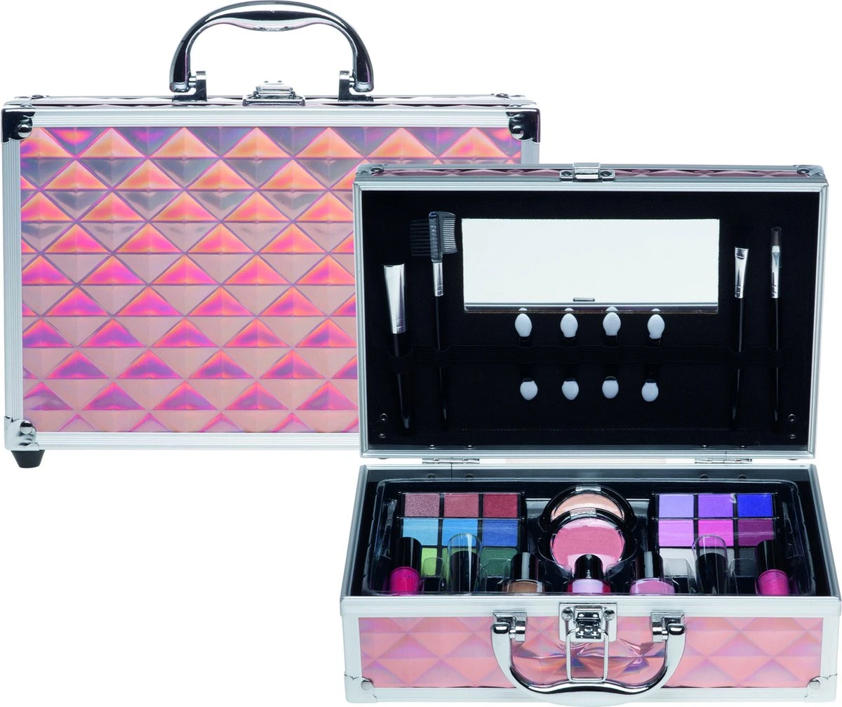 Casuelle Make-up Koffer Meisjes Aluminium Roze 42-delig 4 Casuelle Make-up Koffer Meisjes Aluminium Roze 42-delig - Afbeelding 2
