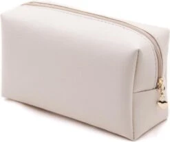 Make-Up / Toilettas - Beige | PU Leder | 17 X 10 X 8 Cm | Waterproof