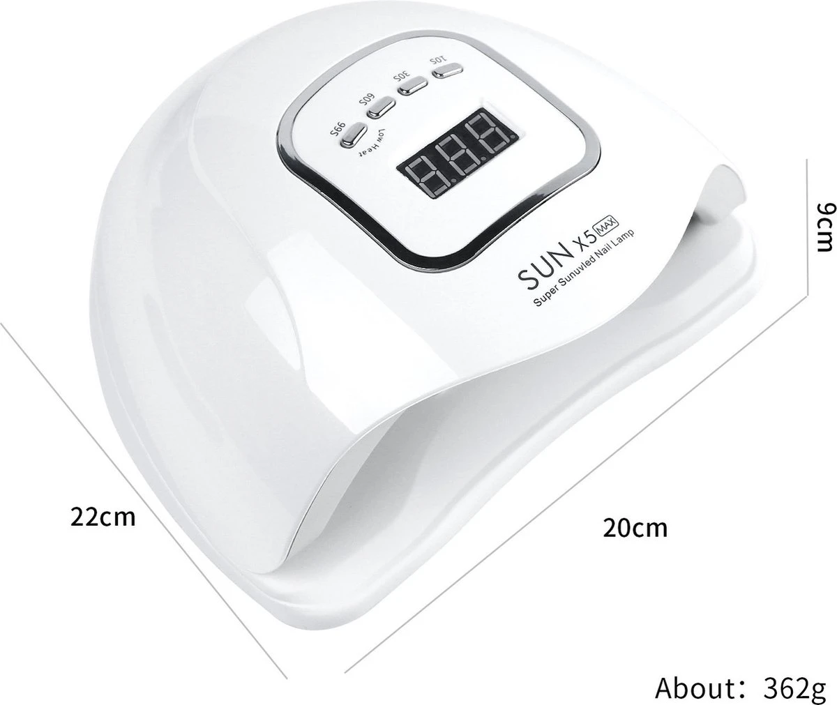 Victoria Nails Pro - 150W/45 LEDs - 2 In 1 UV/leD Lamp - 2021 SUNX5 MAX UV/LED Lamp - Manicure/Pedicure Handen En Voeten - Gellak - Gelnagels - Acrylnagels - Top Coat-Led Nagellamp-Uv Nagellamp-Nagels-Nageldroger - Nagel Tafellamp 9 Victoria Nails Pro - 150W/45 LEDs - 2 In 1 UV/leD Lamp - 2021 SUNX5 MAX UV/LED Lamp - Manicure/Pedicure Handen En Voeten - Gellak - Gelnagels - Acrylnagels - Top Coat-Led Nagellamp-Uv Nagellamp-Nagels-Nageldroger - Nagel Tafellamp - Afbeelding 7