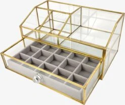 Make Up Organizer Stella | Goud| Cosmetica Organizer|sieraden Organizer | Make Up Organizer | Beautybox | Vitrine Boxje | Glazen Box |Makeup Organizer |Beauty Organizer | Makeupbox |Organizer | Storage Box |Make-uporganizer| Opbergdoos | Sieradendoos -Cosmetische Kortingen Winkel 1200x1012 6