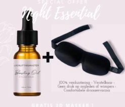 LashLiftingMaster Oil + GRATIS 3D SLAAPMASKER + Boosting Eyelash - Wimper Borstel - Wimper Serum Met Vitamine C En E - Wonderolie - Natuurlijk Sterke Lange Dikke Wimper Groei - Castor Olie - Lashlift - Haarolie - Baardolie -Cosmetische Kortingen Winkel 1200x1026 2