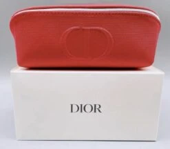 DIOR COSMETIC/MAKEUP BEAUTY LOGO BAG/CASE POUCH CLUTCH CORAL PINK