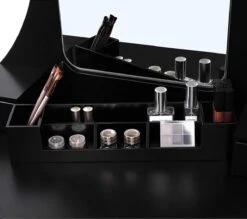 Merkloos Kaptafel, Kaptafel Met Grote Spiegel Zonder Frame, Toilettafel, Kaptafel, Voor Make-up, Gewatteerde Kruk, 5 Laden, Verplaatsbare Opbergdoos, Zwart RDT25BK 19 Merkloos Kaptafel, Kaptafel Met Grote Spiegel Zonder Frame, Toilettafel, Kaptafel, Voor Make-up, Gewatteerde Kruk, 5 Laden, Verplaatsbare Opbergdoos, Zwart RDT25BK -Cosmetische Kortingen Winkel 1200x1064 16