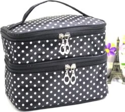 BukkitBow - Cosmetica Reis Tas - Make Up Tas Met Spiegel - Make Up Organizer - Zwart