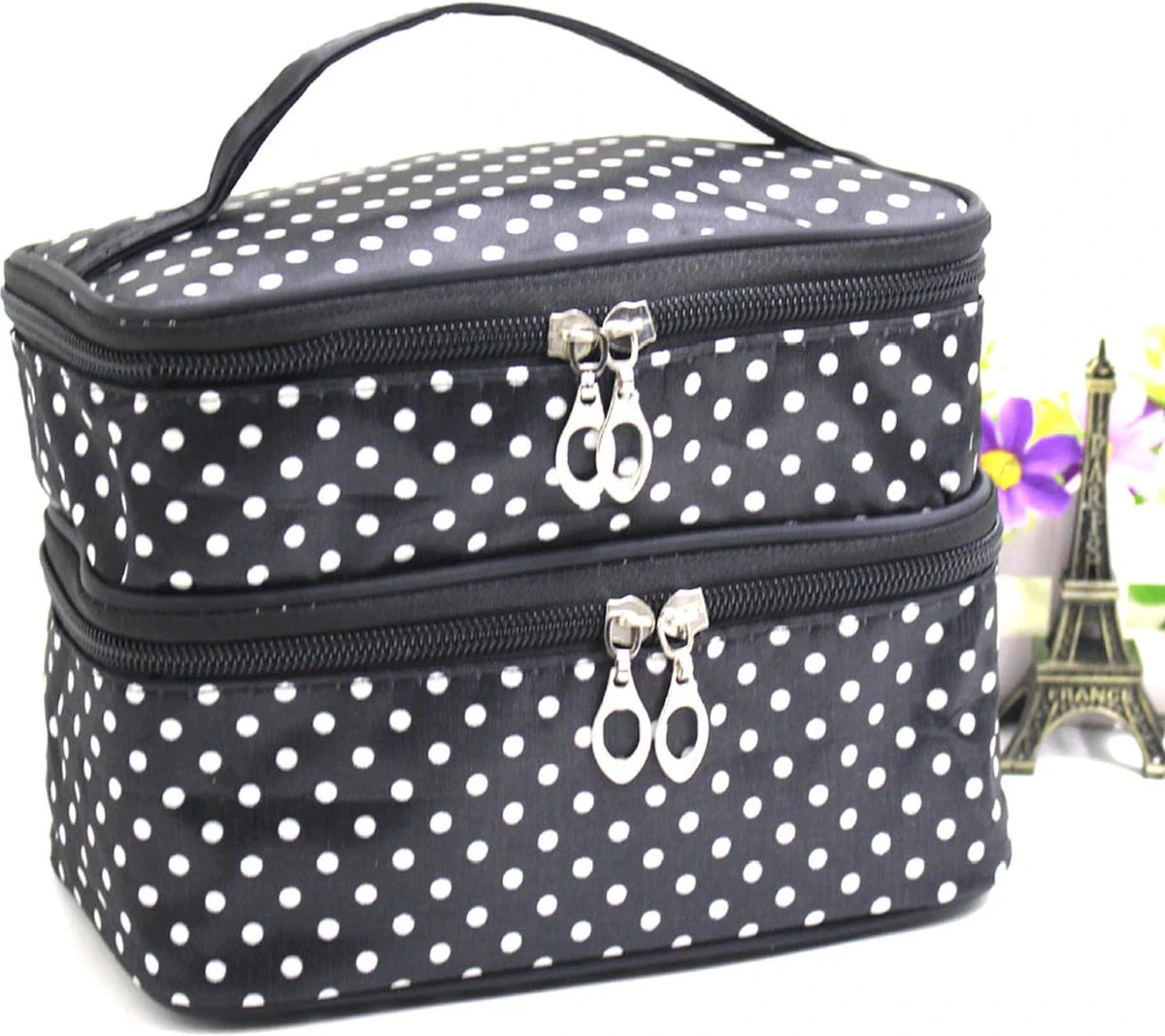 BukkitBow - Cosmetica Reis Tas - Make Up Tas Met Spiegel - Make Up Organizer - Zwart 3 BukkitBow - Cosmetica Reis Tas - Make Up Tas Met Spiegel - Make Up Organizer - Zwart